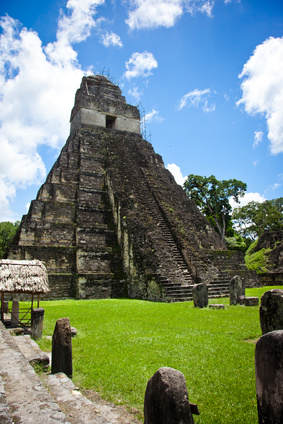 Mayan ruins in Tikal site, Guatemala.