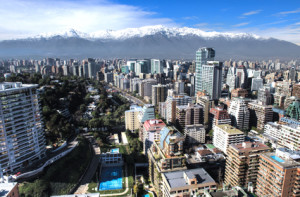 City aerial HDR view santiago chile