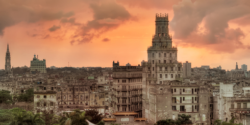 Sunset over Havana cuba