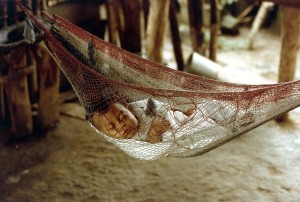 honduras sleeping baby on hammock